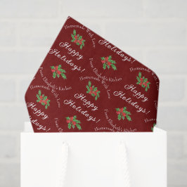 Editable Holiday Backgift Rotes Happy Holidays Seidenpapier
