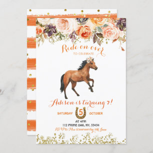 Editable Horse Cowgirl Einladung