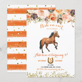 Editable Horse Cowgirl Einladung