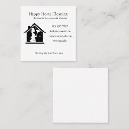 Editable House Cleaning Business Card  Quadratische Visitenkarte