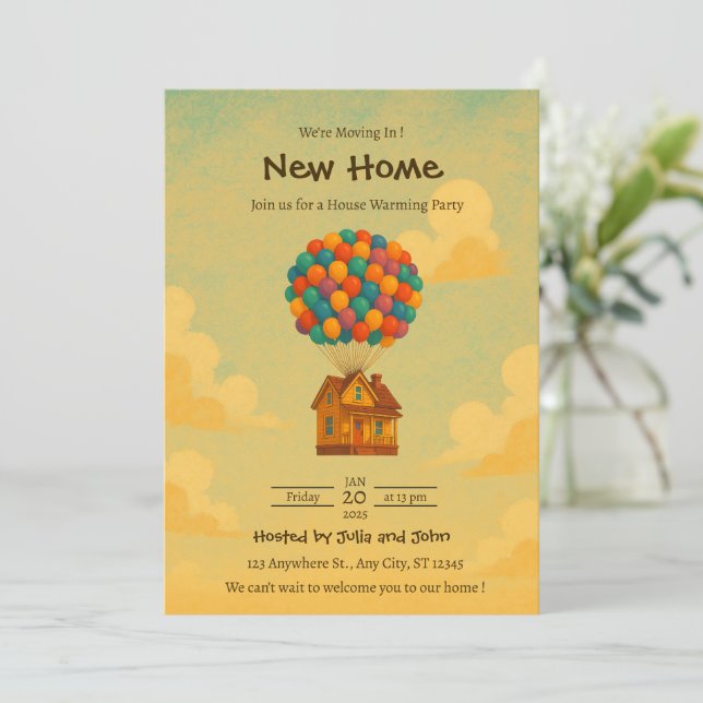 Editable Housewarming Invitation Einladung (Stehend Vorderseite)