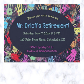 Editable Human Touch Teacher's Retirement Einladung