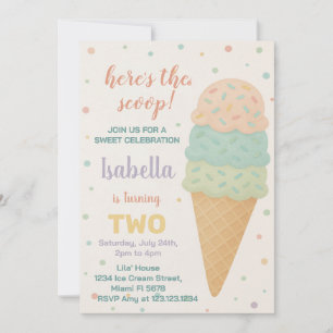 Editable Ice Cream Birthday Einladung