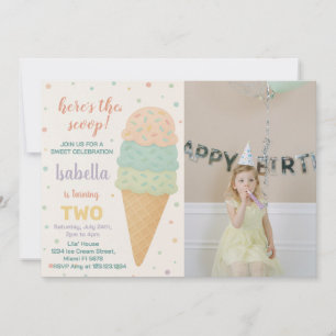 Editable Ice Cream Birthday Einladung