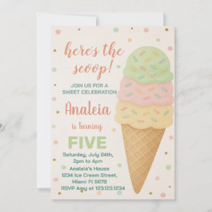 Editable Ice Cream Birthday Einladung