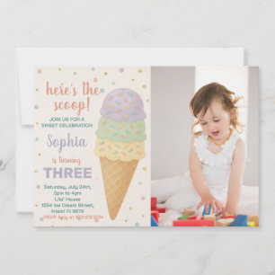 Editable Ice Cream Birthday Einladung