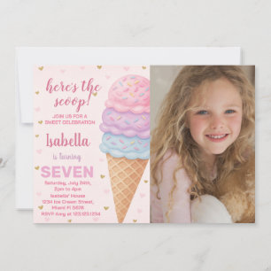Editable Ice Cream Birthday Einladung