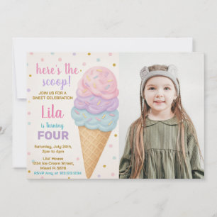 Editable Ice Cream Birthday Einladung