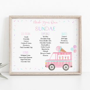 Editable Ice Cream Sundae Poster