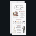Editable Infographic Wedding Program Template<br><div class="desc">Nutzen Sie unsere schicke 4, 25" x 9" Infografik für Hochzeitsvorstellungen, um Ihre Hochzeit noch unvergesslicher zu gestalten. Jedes einzigartige Ereignis Ihres Tages, vom Parcours der Zeremonie bis zu den Einführungen des Brautparty, kann mit diesem eleganten, zeitgenössischen Stil schön detailliert sein. Diese elegante und funktionelle Vorlage ist für den mühelosen...</div>
