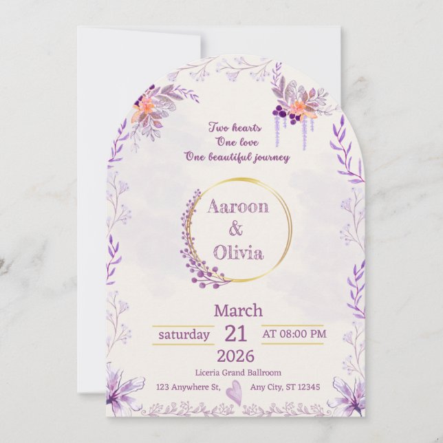 Editable Intimate Garden Wedding Invitation Einladung (Vorderseite)