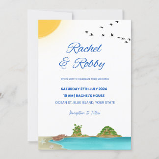 Editable Island Weditation Design Template Einladung