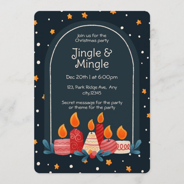 Editable Jingle & Mingle Holiday Party Invitation Einladung (Vorderseite)