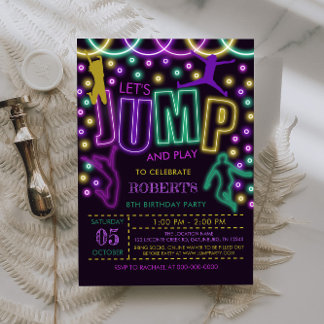 Editable Jump Birthday Einladung