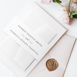 Editable Kalligrafie Elegante White Black Wedding Einladungsbanderole