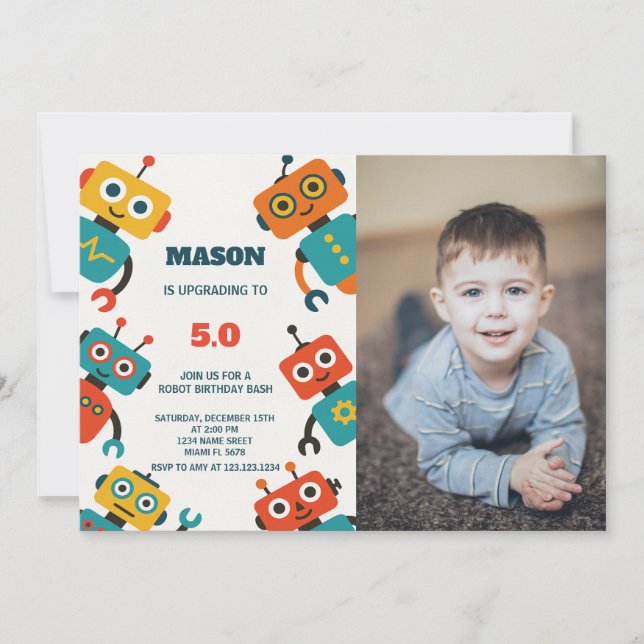 Editable Kids Party Card für Jungen oder Mädchen Einladung (Vorderseite)