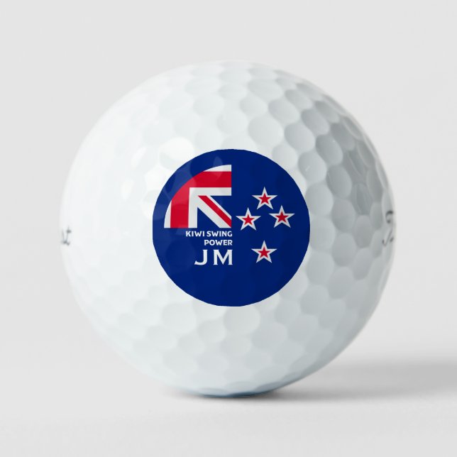 Editable Kiwi New Zealander Golfing Golfball (Vorderseite)