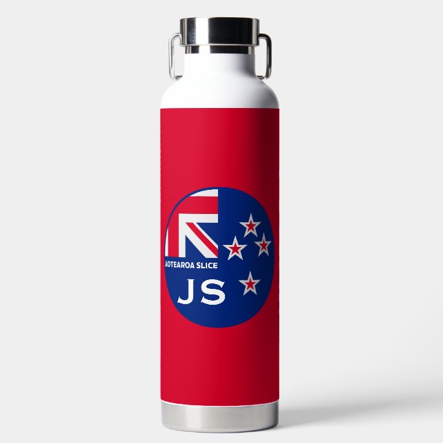 Editable Kiwi New Zealander Golfing Trinkflasche (Vorderseite)