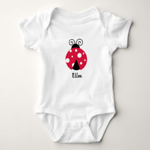 Editable Lady Bug Name Baby Strampler