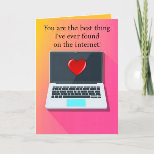 Editable Laptop Internet Verabred Valentinstag Karte