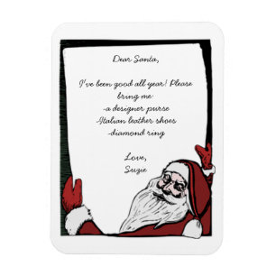 Editable Liebe Santa Wish List Magnet