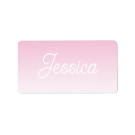 (Editable) Light Pink Color Ombre & Your Text Adressaufkleber