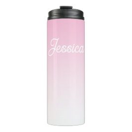 (Editable) Light Pink Color Ombre & Your Text Thermosbecher