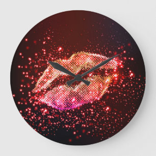 Editable Lip Illustration: Einfaches Grafikdesign Große Wanduhr