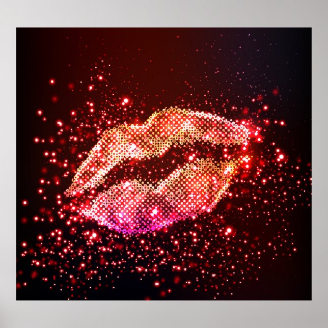 Editable Lip Illustration: Einfaches Grafikdesign Poster (Vorne)