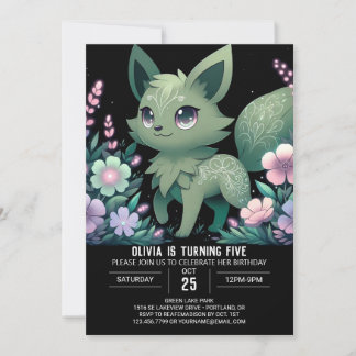 Editable Little Wolf Digital Geburtstag Einladung