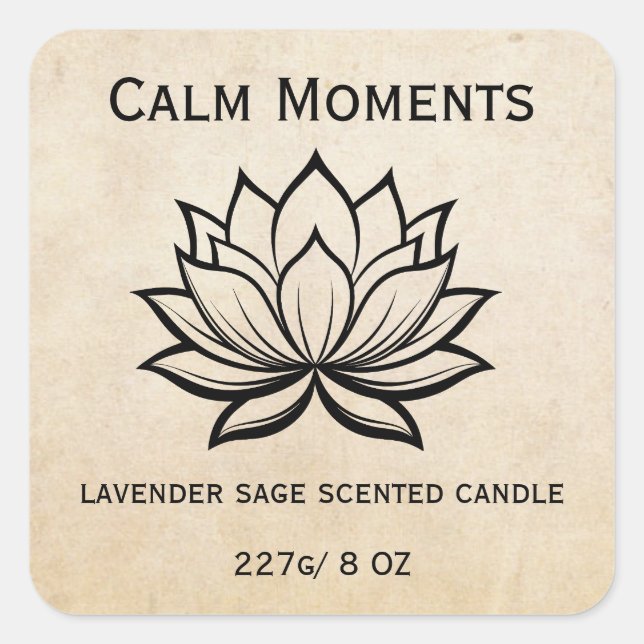 Editable Lotus Flower Product Quadratischer Aufkleber (Vorderseite)