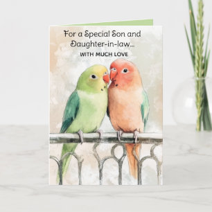 Editable Love Birds Valentinstag Karte