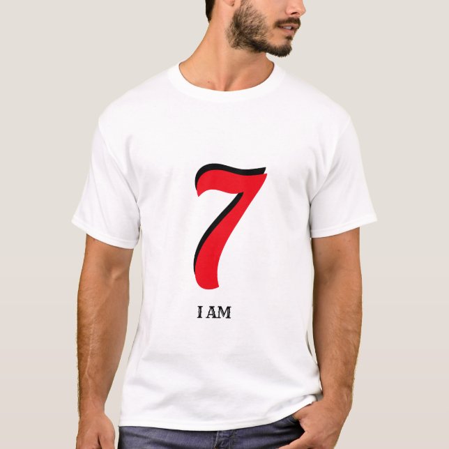 Editable Lucky Seven I Am T-Shirt (Vorderseite)