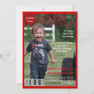Editable Magazine Cover Party Einladung