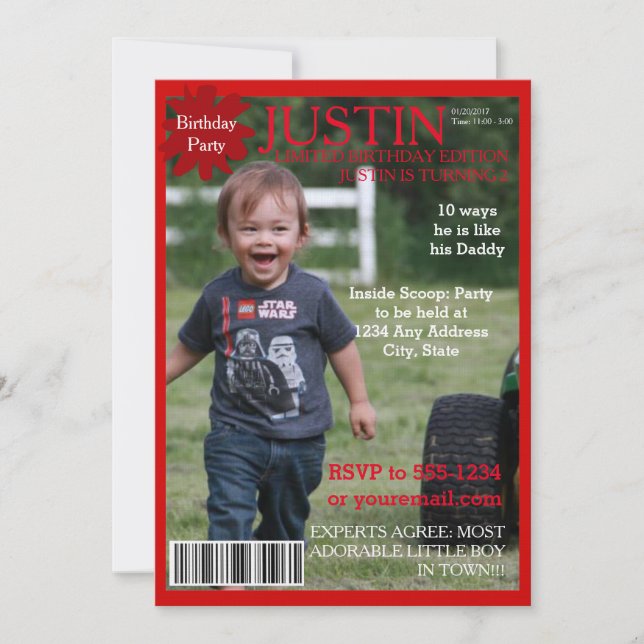 Editable Magazine Cover Party Einladung (Vorderseite)