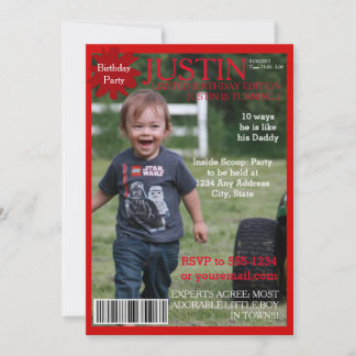 Editable Magazine Cover Party Einladung