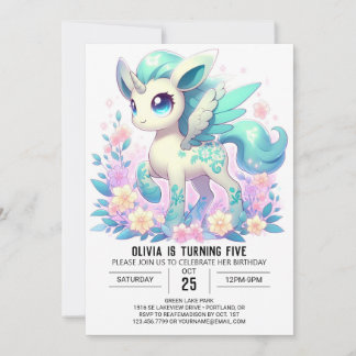 Editable Majestic Unicorn Digital Geburtstag Einladung