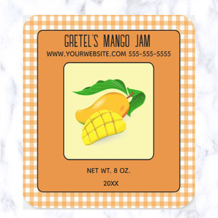 Editable Mango Jam Quadratischer Aufkleber