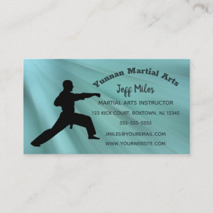 Editable Martial Arts Instructor Visitenkarte