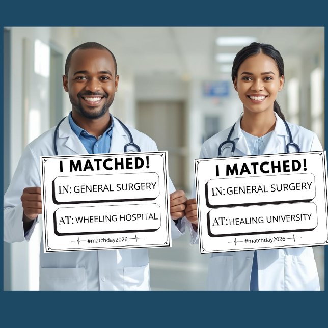 Editable Match Day Sign Medical Graduation Poster (Von Creator hochgeladen)