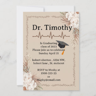 Editable medical student  graduation Invitation Einladung