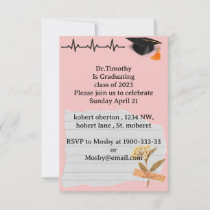 Editable Medical student graduation invitation  Einladung