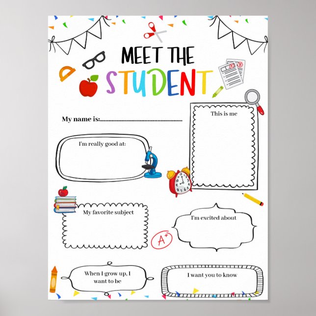 Editable Meet the Student Template Poster (Vorne)