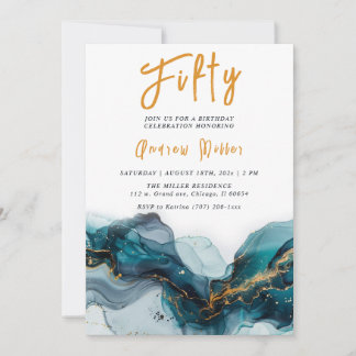 Editable Men's 50. Geburtstagsvorlage Einladung