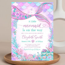 Editable Mermaid Baby Shower Einladung Baby Showe