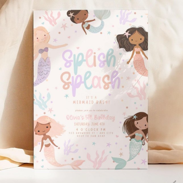 Editable Mermaid Birthday Invitation, Mermaid Bash Einladung (Von Creator hochgeladen)