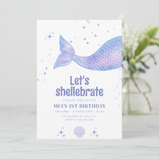 Editable Mermaid Birthday, Meerjungfrau Einladung