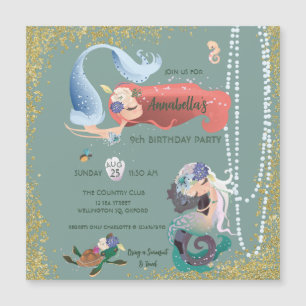 Editable Mermaid Magneteinladung