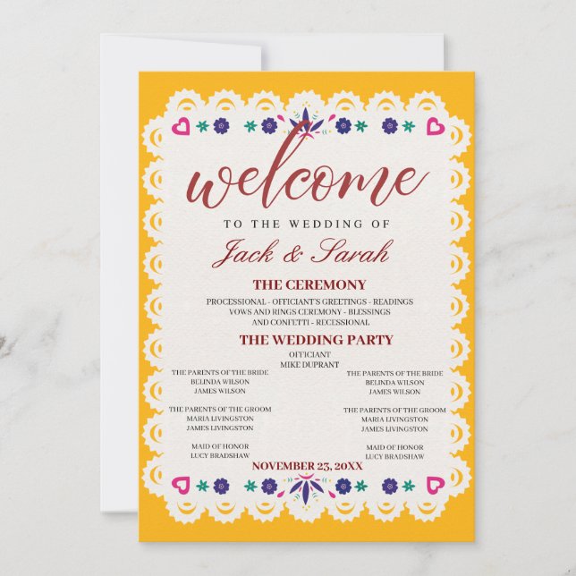 Editable Mexican Wedding Einladung 2 (Vorderseite)