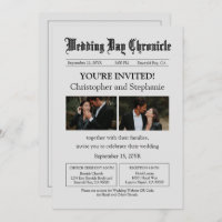 Editable Minimalistisch Newspaper Two Fotos QR Cod